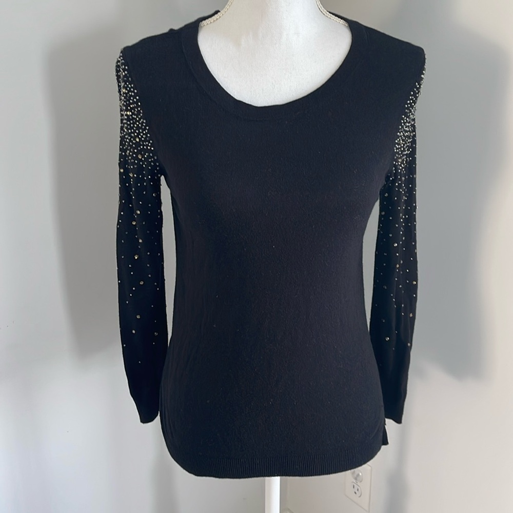 Loft women’s sweater with embellished sleeves
